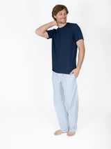 Creaciones Parisinas, Pijama caballero, pantalón rayas, playera manga corta.