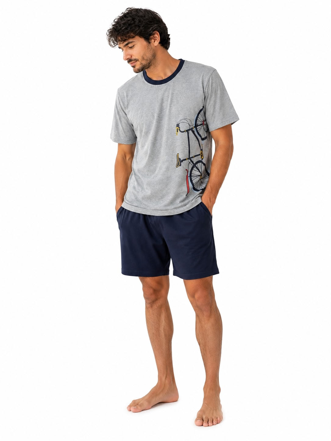 Pijama caballero gris