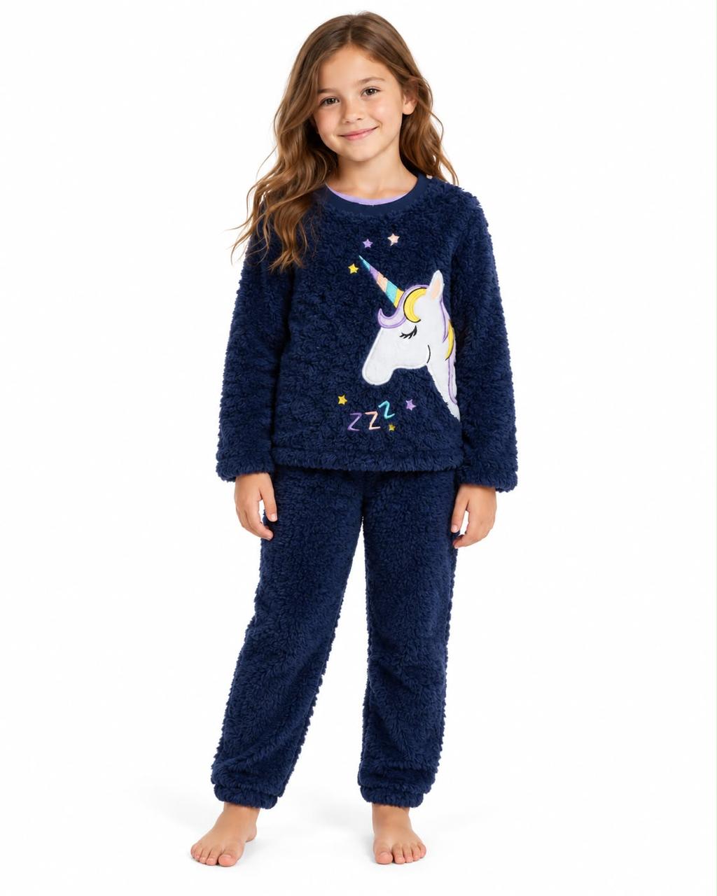 Pijama niña polar bordado unicornio
