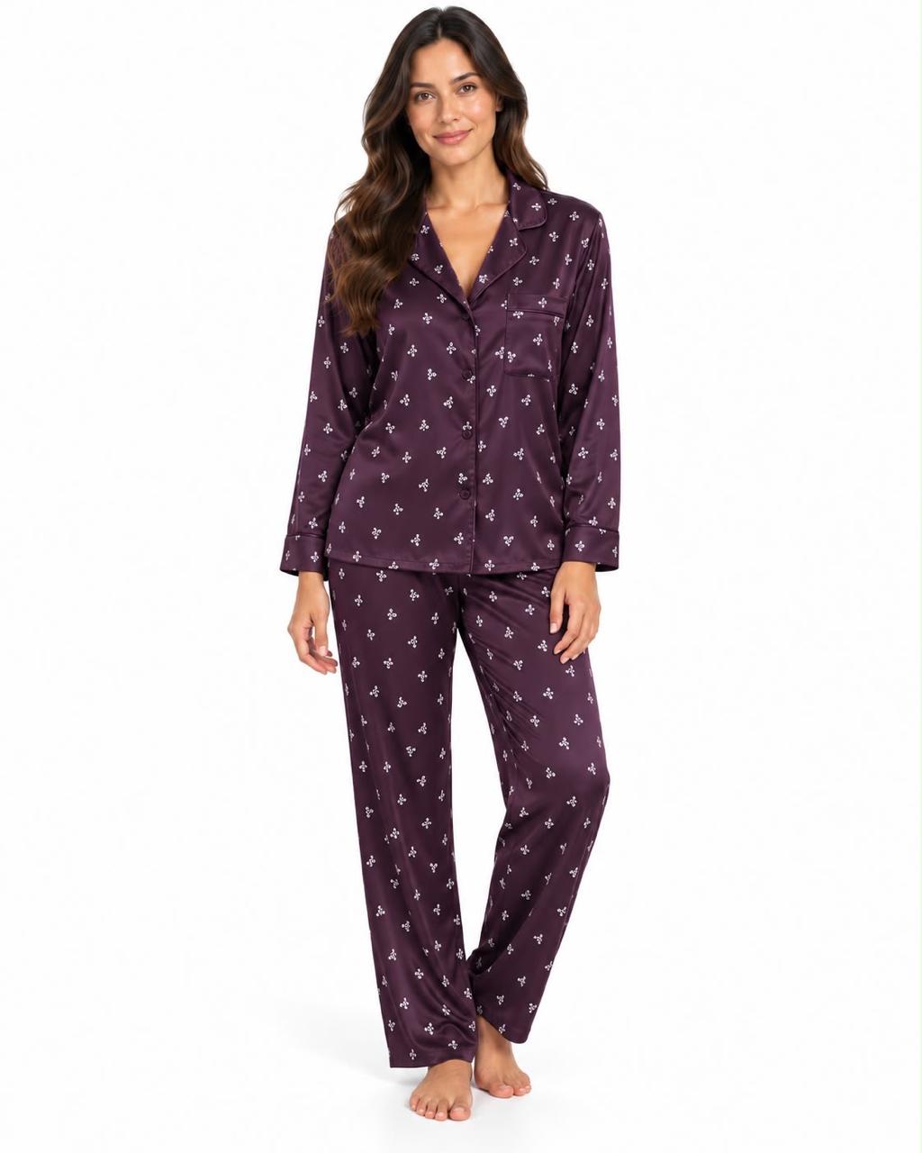 Pijama dama manga larga