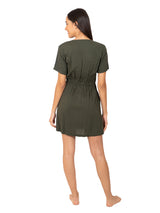 900462 Vestido verde dama manga corta
