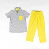 PNGP17-BASIC3DC Pijama niño m/c gris liso