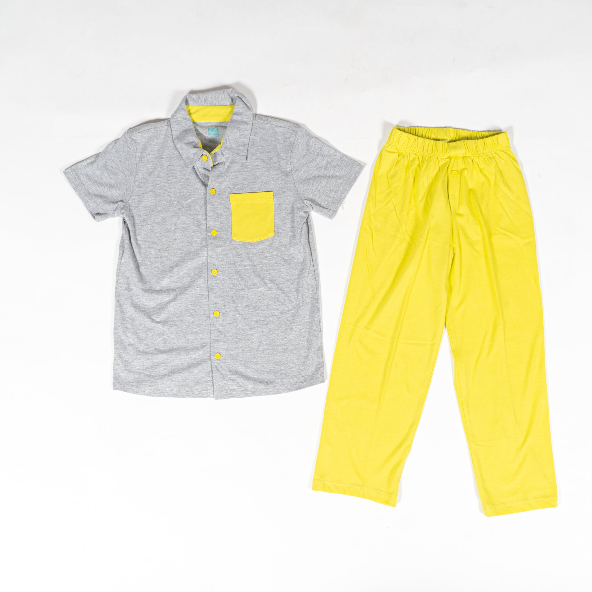 PNGP17-BASIC3DC Pijama niño m/c gris liso