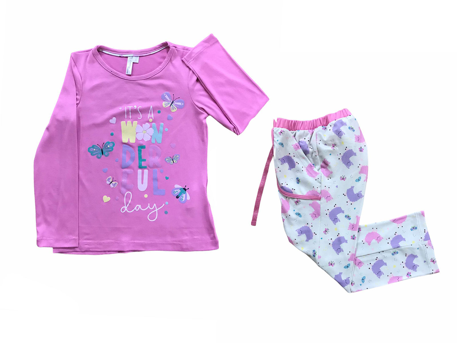 PNGP2107-021 Pijama niña M/L rosa estampada
